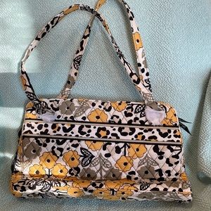 VERA BRADLEYWhitney Go Wild Zipper Close Double Handled Purse NWT Leopard Inside